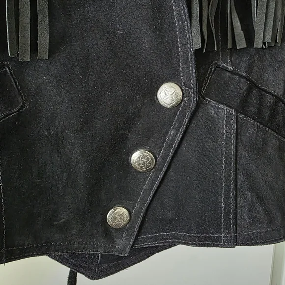 SOLD Vintage Wilsons Leather Suede Fringe Western Jacket Biker Gothic Rodeo - Picture 6 of 14